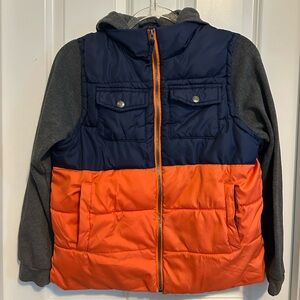 Kids Orange and Blue Hooded Jacket